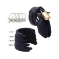 Klatka na penisa Silicone Cock Cage – Fantasy Fetish, silikon, metalowy zamek, 4 pierścienie