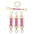 Hogtie do bondage'u Taboom Malibu, skóra ekologiczna PU, złote detale, 32 cm