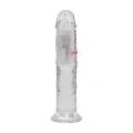 Dildo RealRock - 20 cm, wibrujący, przezroczysty, elastyczny, z przyssawką