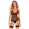 Gorset wyszczuplający OBSESSIVE Rosenty XL/2XL, regulowane ramiączka, kwiatowy wzór, siateczka