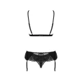 Zestaw bielizny OBSESSIVE Maderris XL/2XL, koronkowy, z regulowanymi ramiączkami, czarny