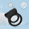 Pierścień wibracyjny Dualo Black, 9 funkcji, silikonowy, wodoodporny, USB