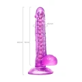 Dildo A-Toys Celiam, TPE, elastyczny, z przyssawką, długość 20,5 cm, fioletowy