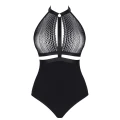 Body DEMONIQ Kolekcja Lady X Aleta001 - czarne, koronka geometryczna, rozmiar M
