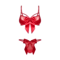 Komplet bielizny OBSESSIVE 2-częściowy, fiszbiny, usztywniane miseczki, L/XL