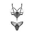 Body OBSESSIVE Matildea, koronkowe, z otwartym biustonoszem i krokiem, S/M