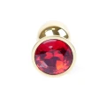 Korek analny – Jewellery Gold PLUG Red, stal nierdzewna, długość 7 cm, kryształ