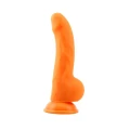 Dildo Carl.L-Orange, Płynny Silikon, Antybakteryjny, Przyssawka 21.7cm