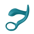 Pierścień erekcyjny z plugiem analnym Bootie Ring – silikonowy, butelkowozielony, 6,3 cm