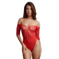 Teddy Crotchless LE DESIRE, One Size, 92% Nylon, 8% Spandex, koronkowe wykończenie