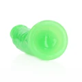 Dildo REALROCK GLOW IN THE DARK - 6''/15,5 cm, przyssawka, bez ftalanów, wodoodporne