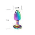 Korek analny RAINBOW – aluminium, 2,8 cm średnicy, ultragładka powierzchnia