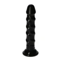 Dildo Ugo Black, 14,5cm, z przyssawką, gładki, dla początkujących