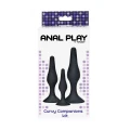 Zestaw plugów analnych Curvy Companions, silikon, 3 rozmiary, przyssawki