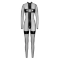 Kombinezon COTTELLI LINGERIE przezroczysty Noir, elastyczny, z wstawkami powerwetlook