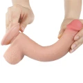 Dildo podwójnego działania TPE, 9'', z przyssawką, realistyczny materiał.