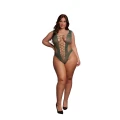 Body teddy LE DESIRE, XL-4XL, Głęboki dekolt V, 92% Nylon, 8% Spandex