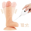 Dildo Wibrujący Easy Strapon 7'', TPE, Elastyczne Szelki, 2 Prędkości Wibracji