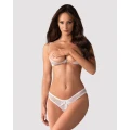 Bielizna koronkowa OBSESSIVE, zestaw S/M, regulowane ramiączka, open-crotch stringi