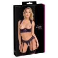 Biustonosz Longline COTTELLI LINGERIE, koronkowy, purpurowy, z czarnymi detalami