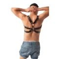 Harness na klatkę piersiową, Regulowany, Skóra PU, Metal, Fetyszyzm, Erotyka