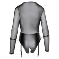 Body COTTELLI LINGERIE BONDAGE z regulowanymi kajdankami, przezroczysty top, matowy styl