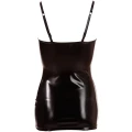Sukienka COTTELLI LINGERIE - mini, błyszcząca, sznurowany dekolt, czarna, XL