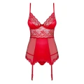 Gorset OBSESSIVE Lovica L/XL, regulowane szelki, koronkowe detale, stringi w komplecie