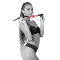 Gag do BDSM Sportsheets AMOR, serce, regulowany z PU skórą, wygodny