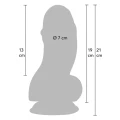 Dildo PVC INFERNO Fat Boys 19 cm, średnica 7 cm, z przyssawką, kompatybilny z uprzężą