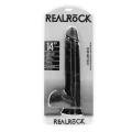 Dildo RealRock Extra Large 35,5 cm, PVC, Czarny, przyssawka, realistyczny design