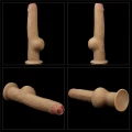 Dildo Love Toy Dual-layerowy silikon, uchwyt, przyssawka 7,9 cm, długość 28 cm