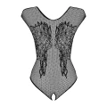 Body OBSESSIVE, elastyczne, czarna siateczka, głęboki dekolt, XL/XXL