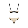 Bikini Casmir DENERYS beżowe S/M, koronkowe detale, paseczki, tiul 85% Poliamid