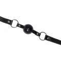 Knebel do bondage, Uniseks, średnica 4 cm, czarny, z elementami metalowymi