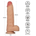 Dildo Power Basics 9.5'' - 10 trybów wibracji, wodoodporny, bezpieczny dla ciała PVC