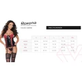 Gorset lateksowy ROXANA, push-up, siateczkowe plecy, regulowane paski do pończoch