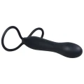 Dildo analne Silikonowe Black - 15 cm długości, 1,9-2,5 cm średnicy, podwójne pętle