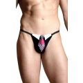 Stringi męskie SOFTLINE COLLECTION - czarne, unikalny motyw, elastyczne S/L