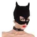 Maska kota - Bad Kitty, 100% poliuretan, czarna, z wolnymi oczami i ustami