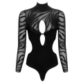 Bodystocking COTTELLI LINGERIE, długi rękaw, wycięcia, półprzezroczysty design