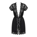 Szlafrok damski OBSESSIVE 810-PEI, czarny, S/M, elegancki, wygodny, lekki materiał