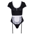 Body kelnerki COTTELLI LINGERIE z regulowanymi szelkami i eleganckim fartuszkiem