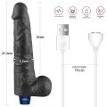Dildo REAL SOFTEE 10,5'' Rechargeable, TPE, długość 27cm, średnica 5cm, czarny