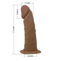 Strap-on Dildo PRETTY LOVE - Houston, 6,8'' silikonowy, regulowana uprząż