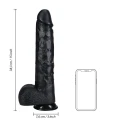 Dildo RealRock - Extra Large, 33 cm długości, 7,6 cm średnicy, czarny
