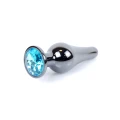 Zatyczka analna Plug-Jewellery, stal nierdzewna, ciemny srebrny, diamentowa podstawa