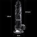 Dildo LOVETOY z TPE, przezroczyste, z przyssawką, 19 cm