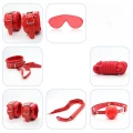 Zestaw Bondage Fetish B-Series 8 elementów, imitacja skóry, czerwony
