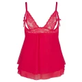 Babydoll COTTELLI LINGERIE czerwony XL, koronka, regulowane paski, Powernet